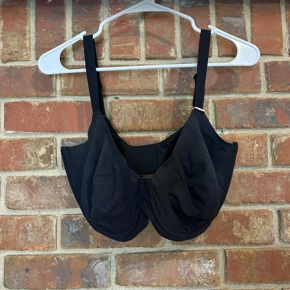 Skims NWT Women's Black Fits Everybody Underwire Unlined Demi Bra Size 42DDDD - Picture 2 of 6